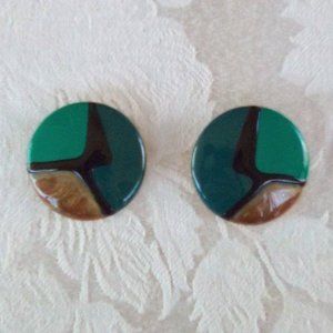 Vintage Abstract Design Stud Earrings
